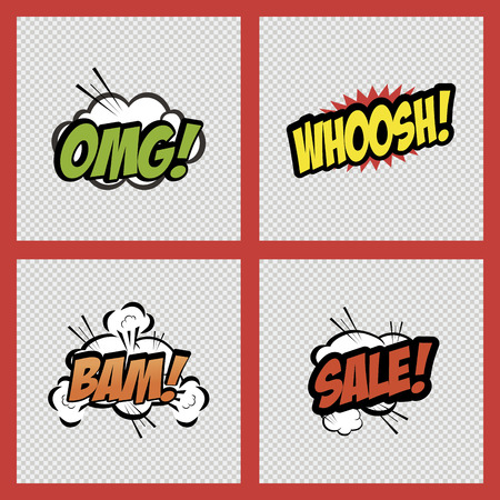 set of comic speech bubbles on textured backgrounds. Vector illustrationのイラスト素材