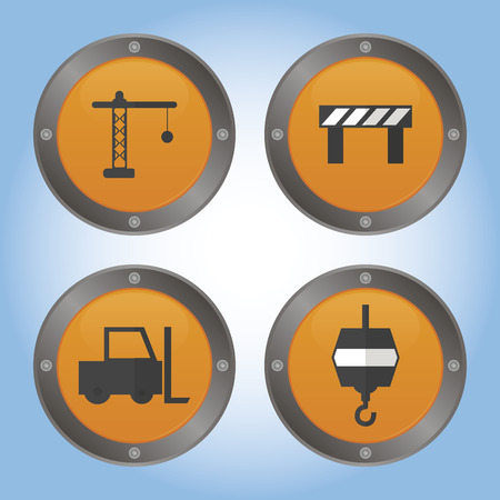 Set of labels with construction icons. Vector illustrationの写真素材
