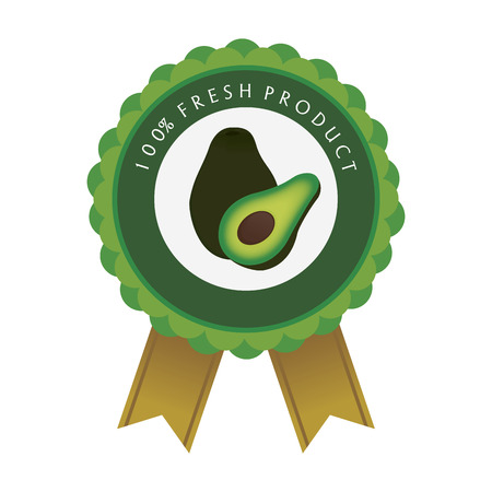 Isolated label with text for organic products. Vector illustrationのイラスト素材