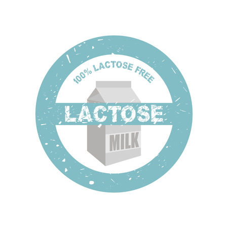 Isolated label with text and lactose free products. Vector illustrationのイラスト素材