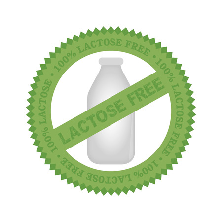 Isolated label with text and lactose free products. Vector illustrationのイラスト素材