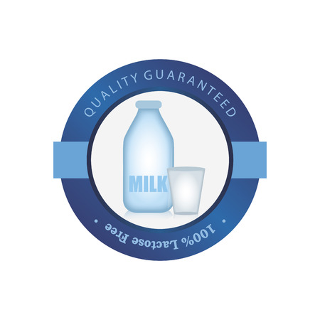 Isolated label with text and lactose free products. Vector illustrationのイラスト素材