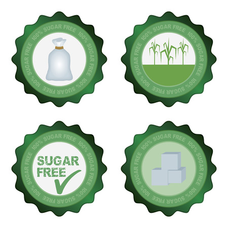 Isolated round label for a sugar free product. Vector illustrationのイラスト素材