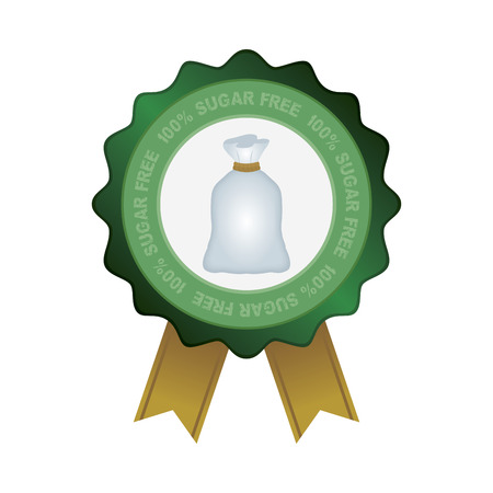 Isolated round label for a sugar free product. Vector illustrationのイラスト素材