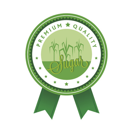 Isolated round label for a sugar free product. Vector illustrationのイラスト素材