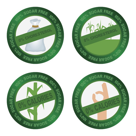 Isolated round label for a sugar free product. Vector illustrationのイラスト素材