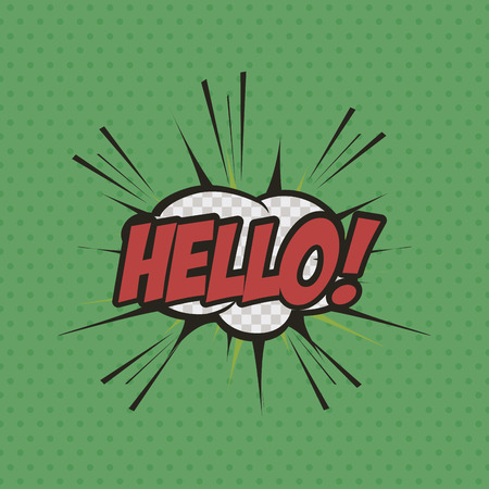 Isolated comic speech bubble on a colored background. Vector illustrationのイラスト素材