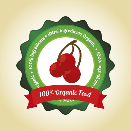 Isolated banner with organic food. Vector illustrationのイラスト素材