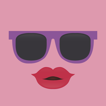 Abstract facial expression on a colored background. Vector illustrationのイラスト素材