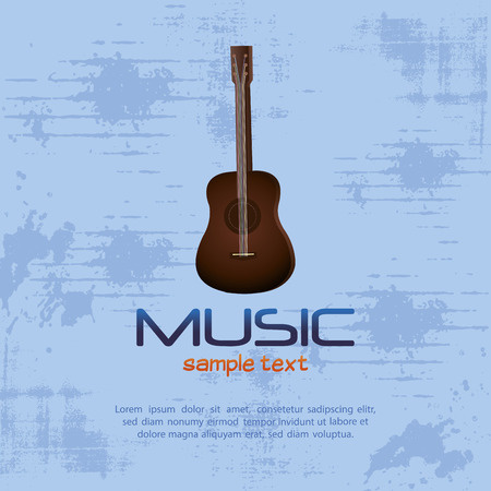 Isolated musical instrument on a blue background. Vector illustrationのイラスト素材