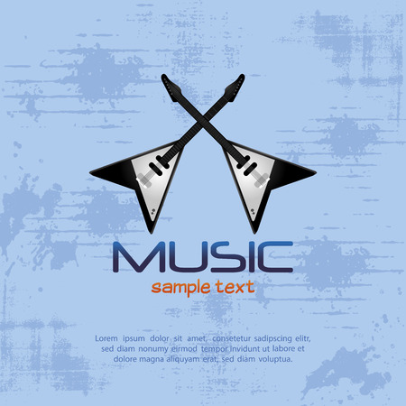 Isolated musical instrument on a blue background. Vector illustrationのイラスト素材