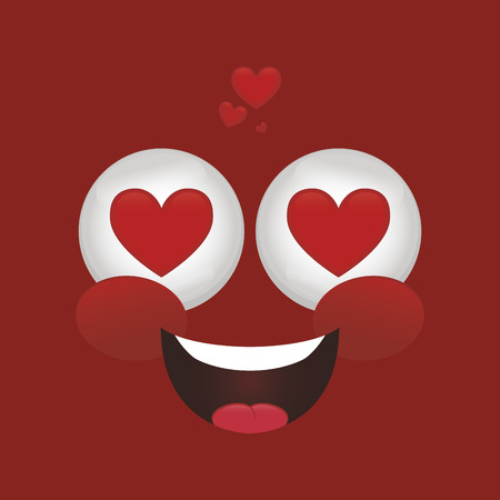 Abstract facial expression on a colored background. Vector illustrationのイラスト素材