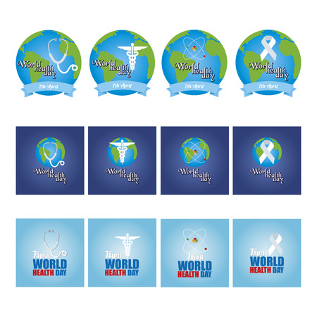 Set of medicine labels and backgrounds. Vector illustrationのイラスト素材