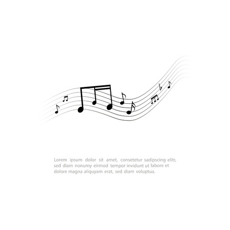 Isolated musical note on a white background. Vector illustrationのイラスト素材