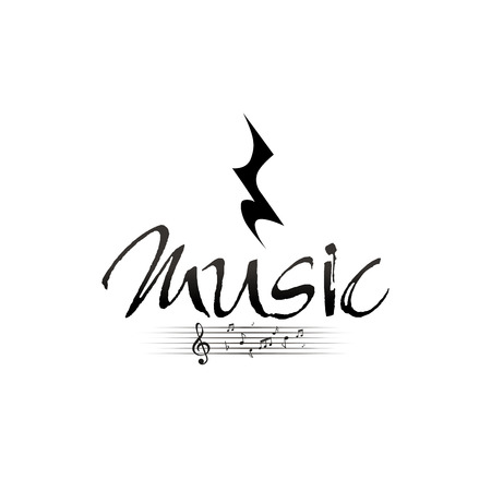 Isolated musical note on a white background. Vector illustrationのイラスト素材
