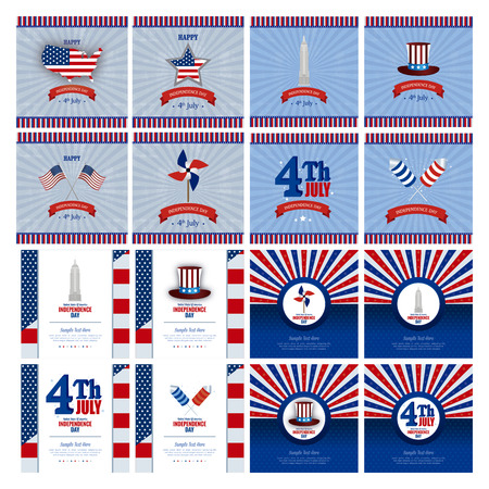abstract set of independence day background with some special objectsのイラスト素材