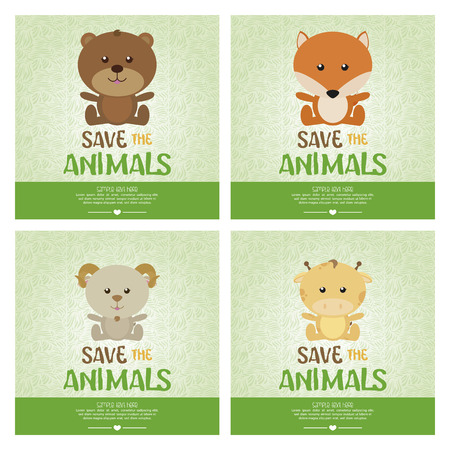 abstract save the animals background with some special objectsのイラスト素材
