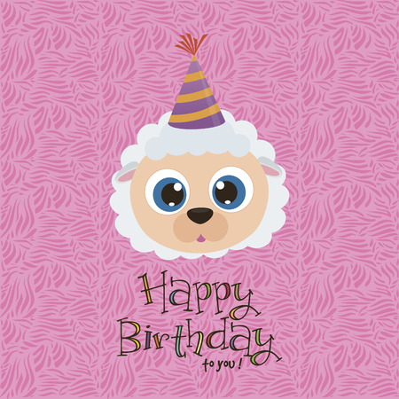 Colored background with text and a face of an animal. Vector illustrationのイラスト素材