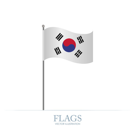 Abstract South Korea flag on a white backgroundのイラスト素材