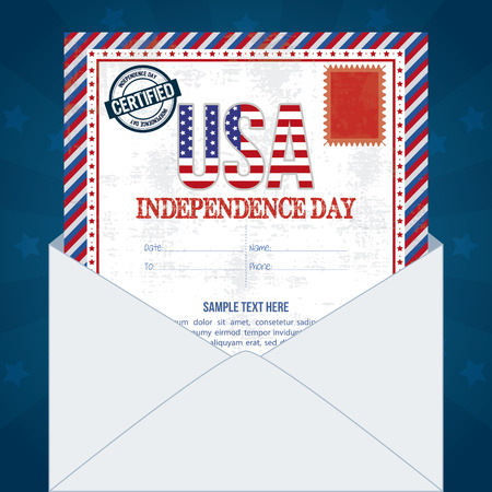 abstract independence day card with some special objectsのイラスト素材