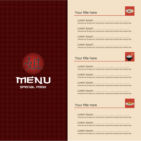 abstract japanese food background with some special objectsのイラスト素材