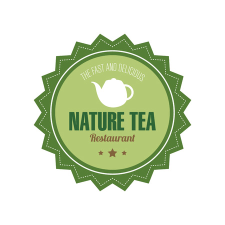 Abstract premium nature tea label on a white backgroundのイラスト素材