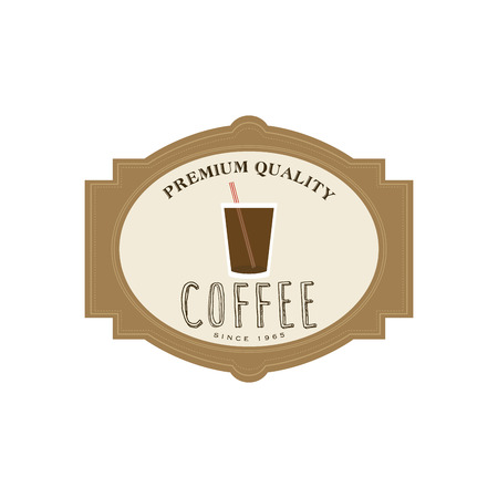 Abstract coffee label on a white backgroundのイラスト素材