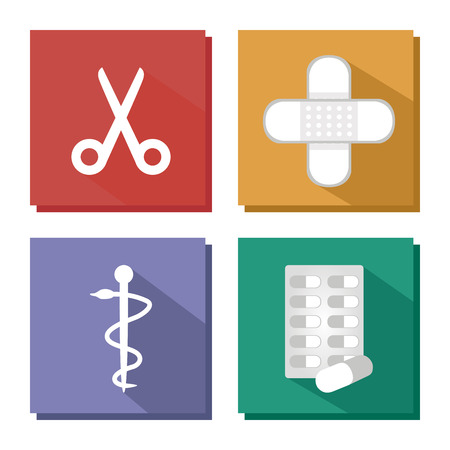 Abstract medical symbols on a white backgroundのイラスト素材