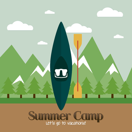 Abstract summer camp background with some special objectsのイラスト素材
