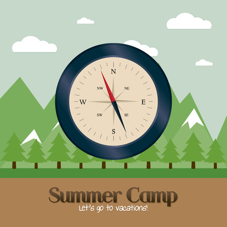 Abstract summer camp background with some special objectsのイラスト素材