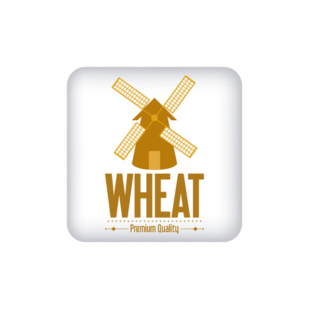 Abstract wheat label on a white backgroundのイラスト素材