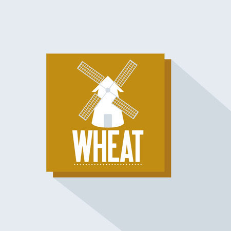 Abstract wheat label on a white backgroundのイラスト素材