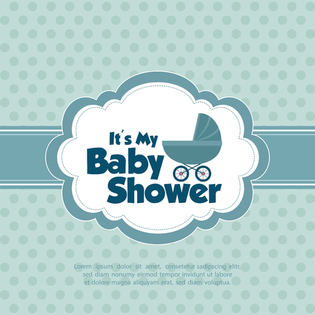 Abstract Baby shower background with some special objectsのイラスト素材