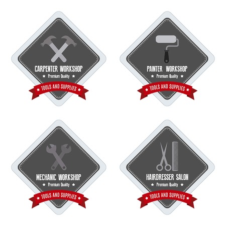 Abstract profession labels on a white backgroundのイラスト素材