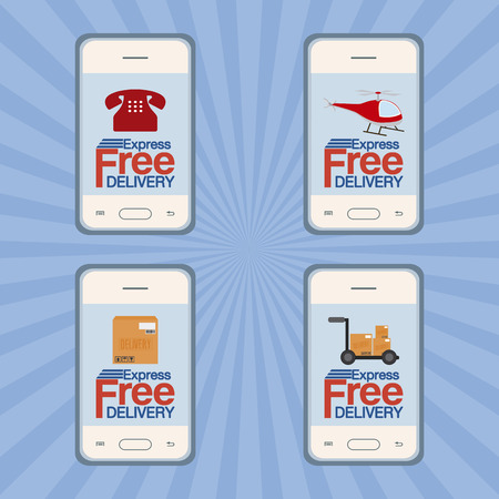 Abstract delivery objects on a special backgroundのイラスト素材