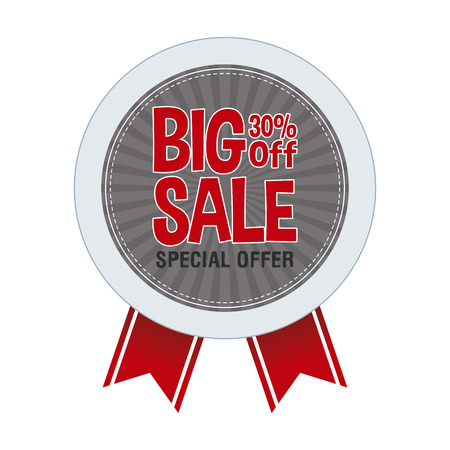 Abstract Big Sale label on a white backgroundのイラスト素材