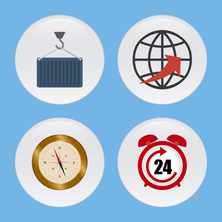 Abstract delivery objects on a blue backgroundのイラスト素材