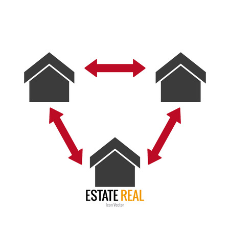Network of real estates on a white backgroundのイラスト素材