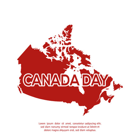 Isolated canadian map on a white background with textのイラスト素材