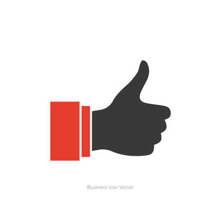Isolated hand icon with thumbs up on a white backgroundのイラスト素材