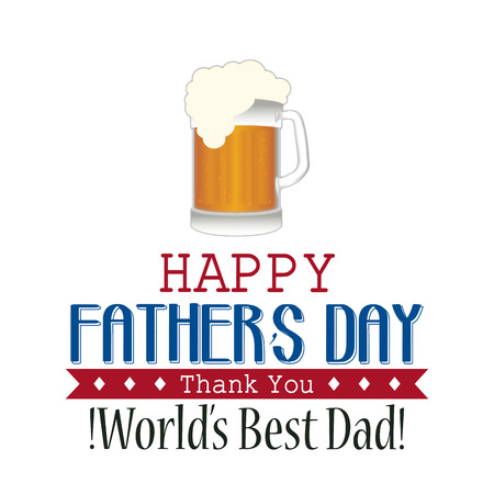 Isolated beer icon and text for father's day celebrationsのイラスト素材