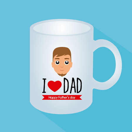 Isolated coffee mug with a male icon and text for father's day celebrationsのイラスト素材