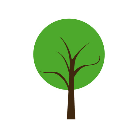 Isolated green abstract tree on a white backgroundのイラスト素材