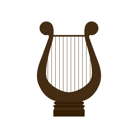 Isolated brown lyre on a white backgroundのイラスト素材