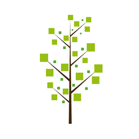 Isolated green abstract tree on a white backgroundのイラスト素材