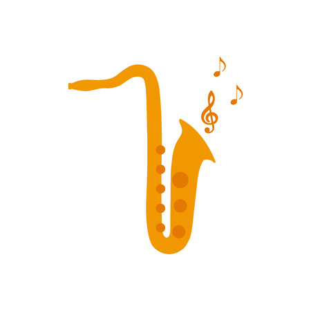 Isolated yellow saxophone on a white backgroundのイラスト素材