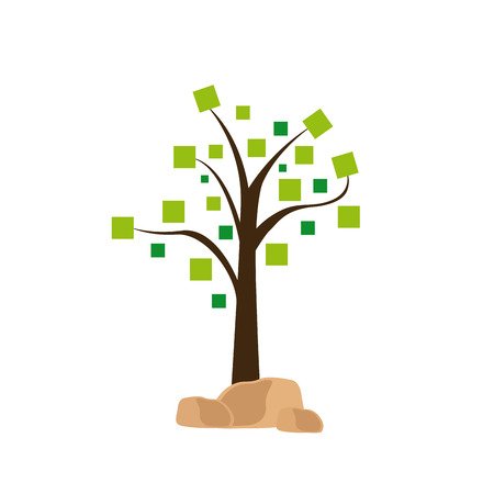 Isolated green abstract tree on a white backgroundのイラスト素材