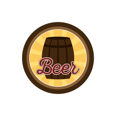 Isolated banner with text and a beer barrel iconのイラスト素材