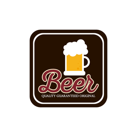 Isolated banner with text and a beer mug iconのイラスト素材