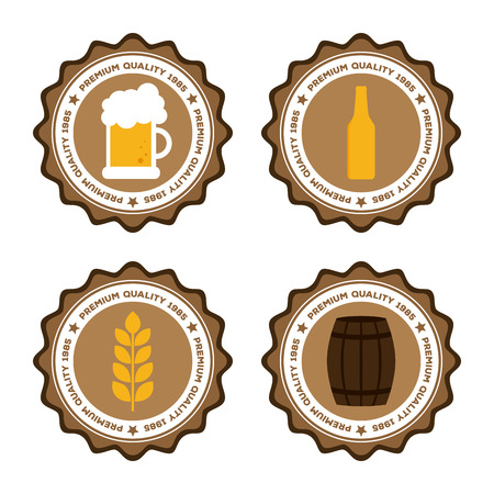 Set of banners with text and different beer iconsのイラスト素材